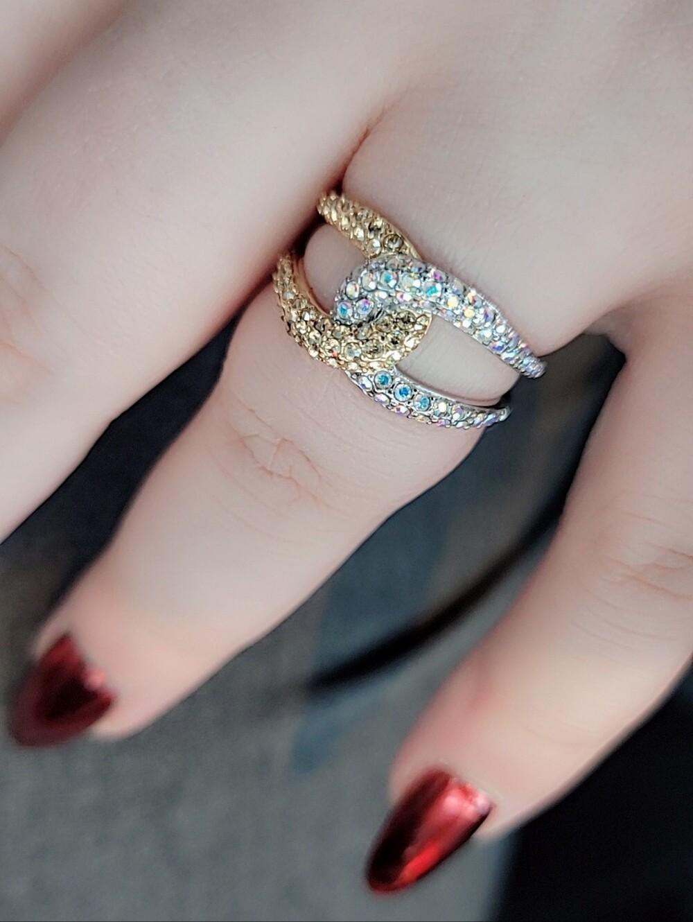Sz 7 14k Over 925 - Two Toned Ring